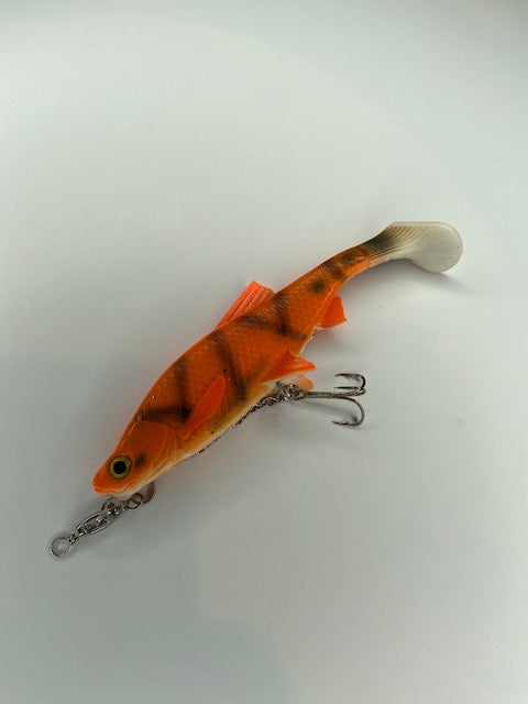 Rubber Silicone Orange Fishing Bait with Hook and Fishing Line